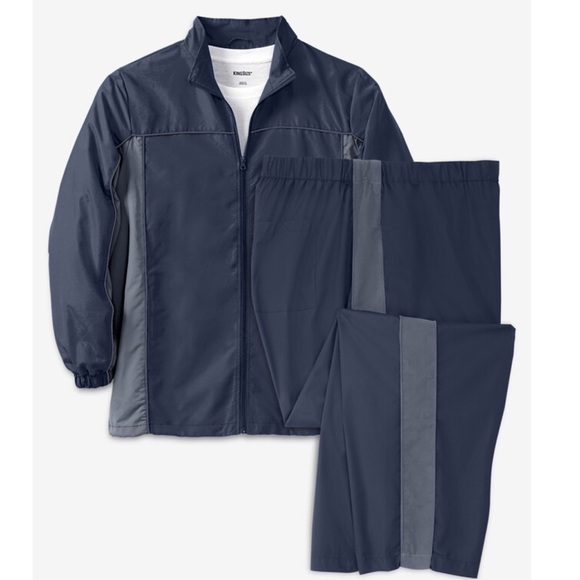 Kingsize Men’s 2-Piece Tracksuit Navy 4XL Big NWOT 100% Polyester 04023 NEW